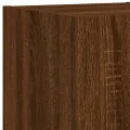 Meuble TV muraux 3 pcs avec lumières LED chêne marron