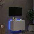 Meuble TV mural avec lumières LED blanc 60x35x41 cm