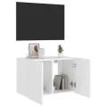 Meuble TV mural avec lumières LED blanc 60x35x41 cm