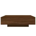Table basse avec lumières LED chêne marron 100x100x31 cm