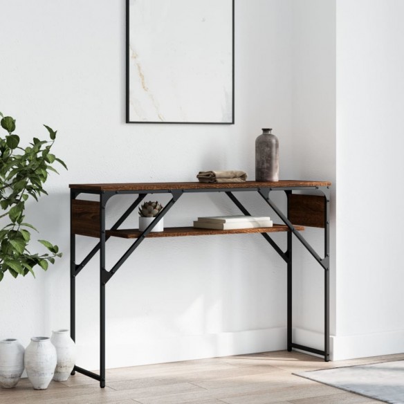 Table console avec étagère chêne marron 105x30x75 cm