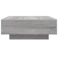 Table basse avec lumières LED sonoma gris 80x80x31 cm