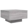 Table basse avec lumières LED sonoma gris 55x55x31 cm