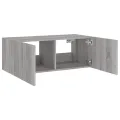 Meuble TV mural avec lumières LED sonoma gris 80x35x31 cm