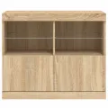 Buffet avec lumières LED chêne sonoma 81x37x67 cm