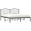 Cadre de lit métal avec tête de lit noir 183x213 cm