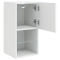 Meuble TV avec lumières LED blanc 30,5x30x60 cm