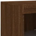 Buffets avec lumières LED 3 pcs chêne brun bois d'ingénierie