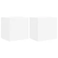 Meubles TV muraux avec lumières LED 2 pcs blanc 40,5x35x40 cm