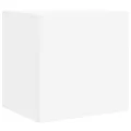 Meubles TV muraux avec lumières LED 2 pcs blanc 40,5x35x40 cm
