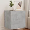 Meubles TV muraux et lumières LED 2pcs gris béton 40,5x35x40 cm