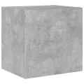 Meubles TV muraux et lumières LED 2pcs gris béton 40,5x35x40 cm