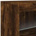 Buffet avec lumières LED chêne fumé 60x37x67 cm