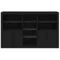 Buffet avec lumières LED noir 162x37x100 cm