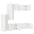 Unités murales TV 5 pcs blanc bois d'ingénierie