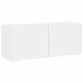 Unités murales TV 5 pcs blanc bois d'ingénierie