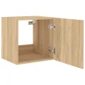 Meubles TV muraux lumières LED 2 pcs chêne sonoma 40,5x35x40 cm