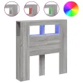 Tête de lit à LED sonoma gris 100x18,5x103,5 cm bois ingénierie