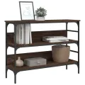 Table console chêne marron 100x32x75 cm bois d'ingénierie