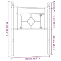 Tête de lit métal blanc 75 cm