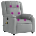 Fauteuil de massage inclinable Gris clair Tissu