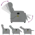 Fauteuil de massage inclinable Gris clair Tissu