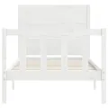 Cadre de lit avec tête de lit blanc petit simple bois massif