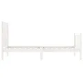 Cadre de lit avec tête de lit blanc petit simple bois massif