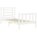 Cadre de lit avec tête de lit blanc petit simple bois massif