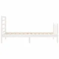 Cadre de lit avec tête de lit blanc petit simple bois massif