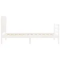 Cadre de lit avec tête de lit blanc petit simple bois massif