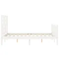 Cadre de lit avec tête de lit blanc double bois massif