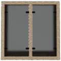 Table de jardin dessus en verre beige 55x55x37cm résine tressée