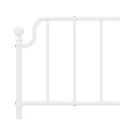 Cadre de lit métal avec tête de lit/pied de lit blanc 193x203cm