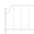 Cadre de lit métal avec tête de lit blanc 183x213 cm