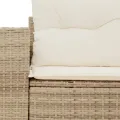 Canapé de jardin avec coussins 2 places beige résine tressée