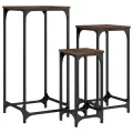 Tables d’appoint gigognes 3 pcs chêne marron bois d'ingénierie