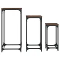 Tables d’appoint gigognes 3 pcs chêne marron bois d'ingénierie