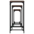 Tables d’appoint gigognes 3 pcs chêne marron bois d'ingénierie