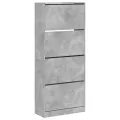 Armoire à chaussures 4 tiroirs rabattables gris béton