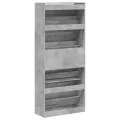 Armoire à chaussures 4 tiroirs rabattables gris béton
