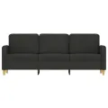 Canapé à 3 places Noir 180 cm Tissu