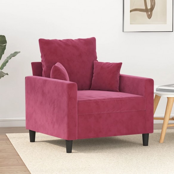 Fauteuil Rouge bordeaux 60 cm Velours