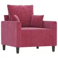 Fauteuil Rouge bordeaux 60 cm Velours