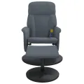 Fauteuil de massage inclinable repose-pied gris foncé velours