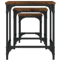 Tables basses gigognes 3 pcs chêne fumé bois d'ingénierie