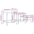Tables basses gigognes 3 pcs chêne fumé bois d'ingénierie