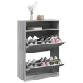 Armoire à chaussures 2 tiroirs rabattables sonoma gris