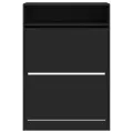 Armoire à chaussures 2 tiroirs rabattables noir 80x34x116 cm