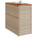 Table d'appoint de jardin dessus en bois beige 58x27,5x55 cm